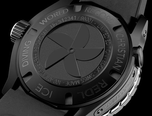 Edox Mens 96001 37NO NIO2 Iceman I Limited Edition Luxury Free-Diving Watch - Back View